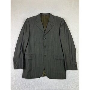 Canali Blazer Mens 40R (EU 50R) Gray Pinstripe Wool Made Italy Classic